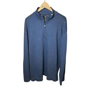 Tommy Bahama Men's Half Zip Sweatshirt XL Blue Extra‎ Soft